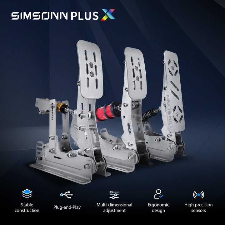 Simsonn Plus X Pedal Racing Simulator Pedals Upgraded from Pro Plus Pedal