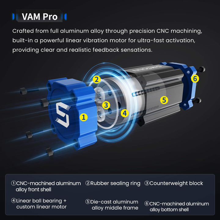 Simsonn VAM Pro Linear Motor -  the Pedals Haptic Reactor for Vibration Feedback