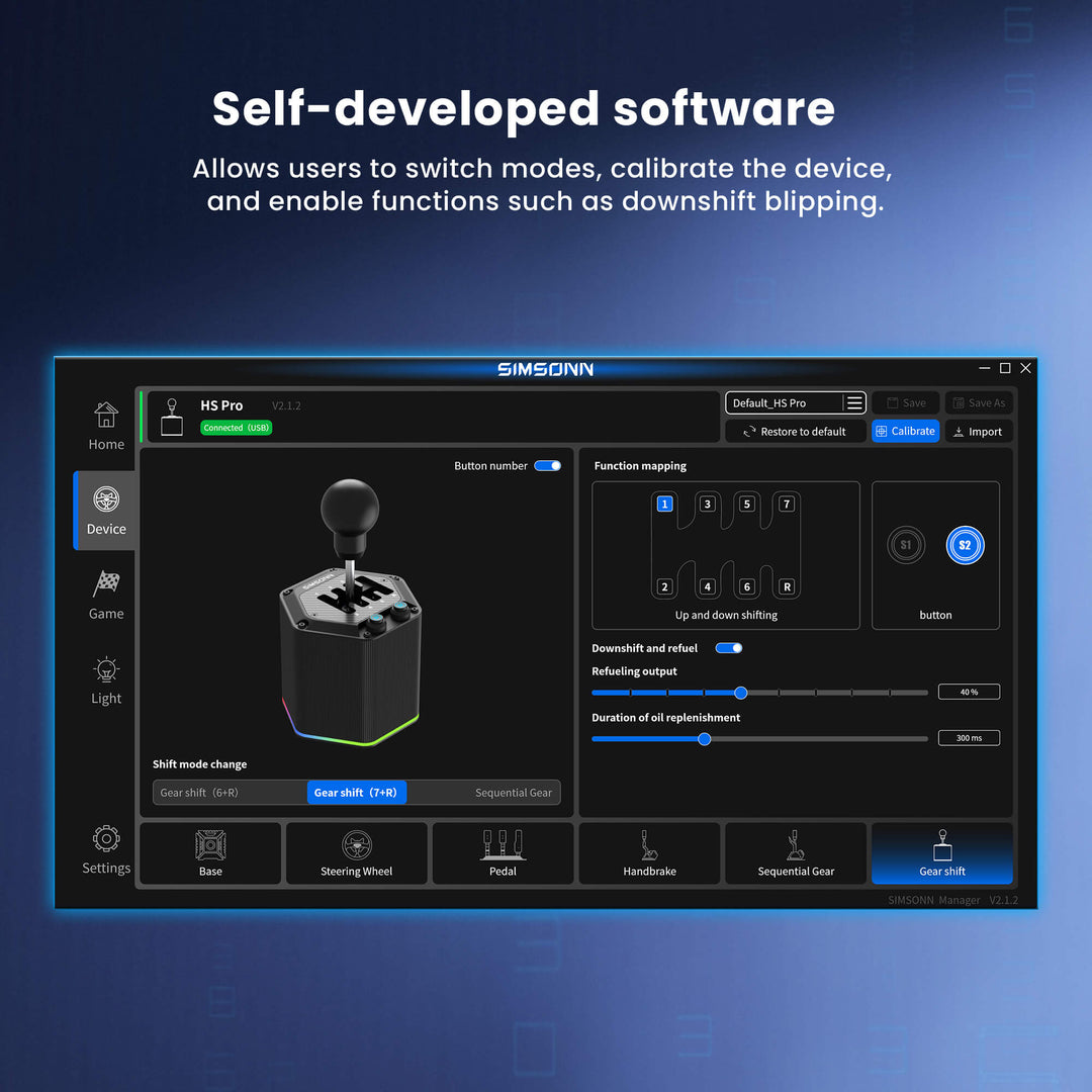 Simsonn HS Pro Shifter the H/SQ Dual-Mode Racing Simulation Shifter