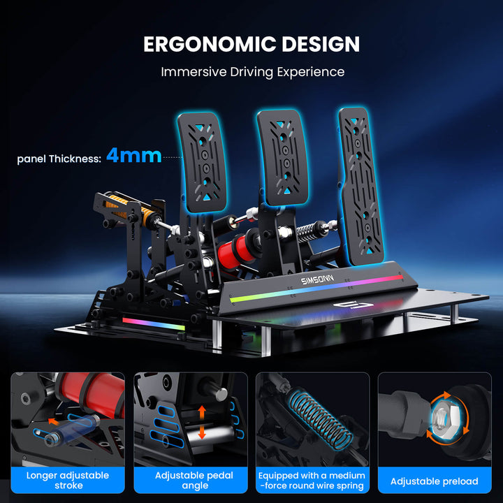 Simsonn Pro X Ultra Sim Racing Pedal – Compatible with Simsonn Rumble Module
