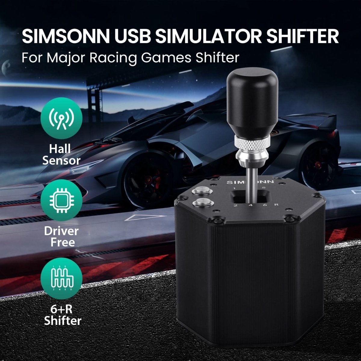 Shifter For Sim Simsonn 6+R H Gear Shifter – Precision Engineering for Ultimate Sim ...