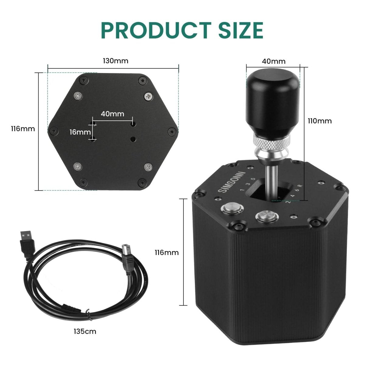 Simsonn 6+R H Gear Shifter – Precision Engineering for Ultimate Sim ...