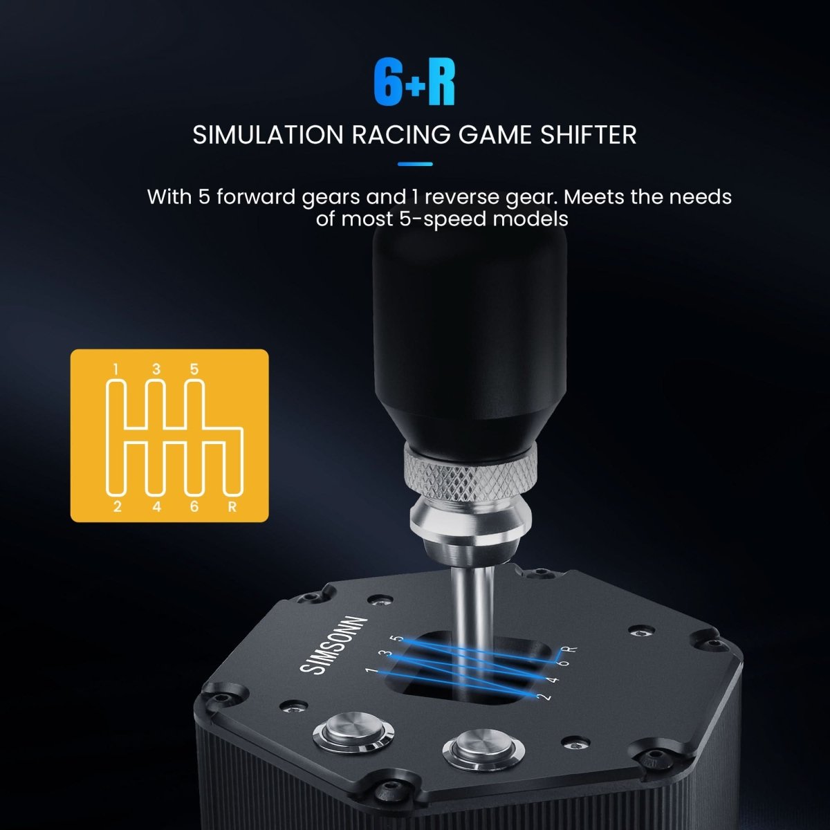 Simsonn 6+R H Gear Shifter – Precision Engineering for Ultimate Sim ...