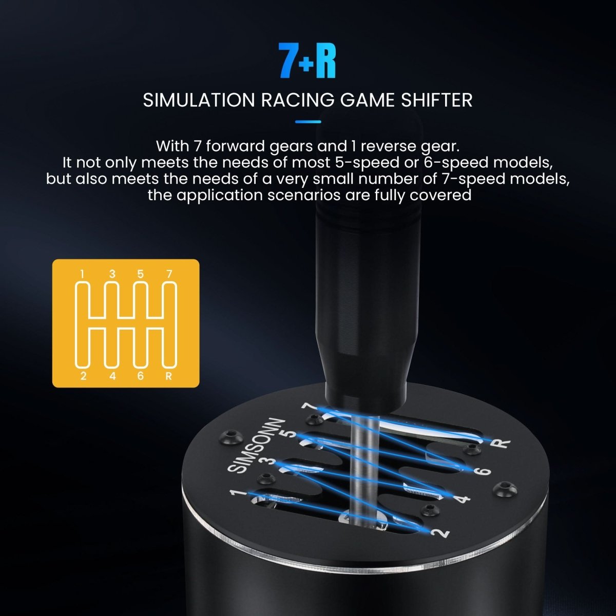 Simsonn 7+R H Gear Shifter – Precision and Durability for Ultimate Sim ...